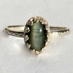 טבעת אהבה משובצת אבן עין החתול