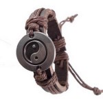 צמיד משולב עור עם הסמל טאי צ'י